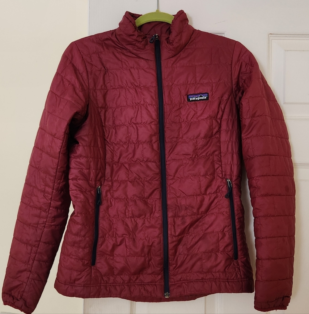 Patagonia Women's Nano Puff Lightweight Outdoor Puffer Jacket Burgundy Wine Sml - Picture 1 of 9